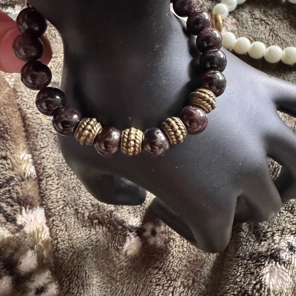 Elegant bronze and Brown Beaded Bracelet